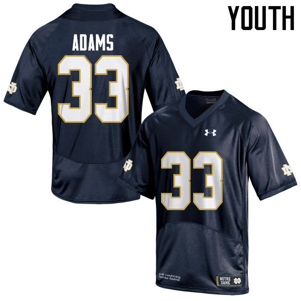 Youth #33 Josh Adams Notre Dame Fighting Irish College Football Jerseys-Navy Blue